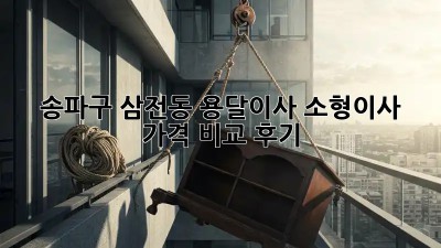 송파구 삼전동 용달이사 소형이사 가격 비교 후기!