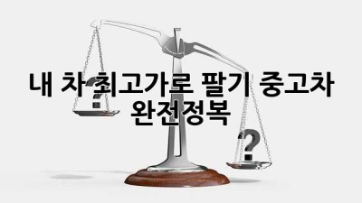 내 차, 💰최고가💰로 팔기! 중고차 완전정복🚗
