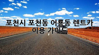 포천시 포천동 어룡동 렌트카 이용 가이드